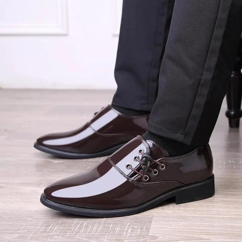 Lace-Up Leather Shoes Men Business Casual Shoes Men - MANDOTOS