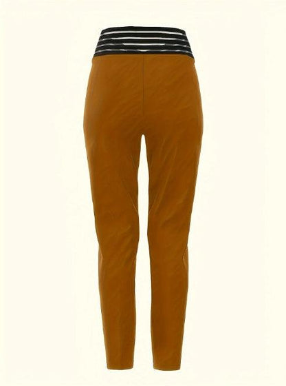 Ladies' Solid Color Hollow High Waist Fashionable Slimming Casual Pants - MANDOTOS