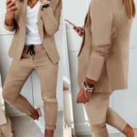 Lapel Blazer & Drawstring Trousers OL Suit – 12 Colors XS–3XL - MANDOTOS INTERNATIONALTwo-Piece Set