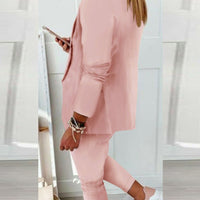 Lapel Blazer & Drawstring Trousers OL Suit – 12 Colors XS–3XL - MANDOTOS INTERNATIONALTwo-Piece Set