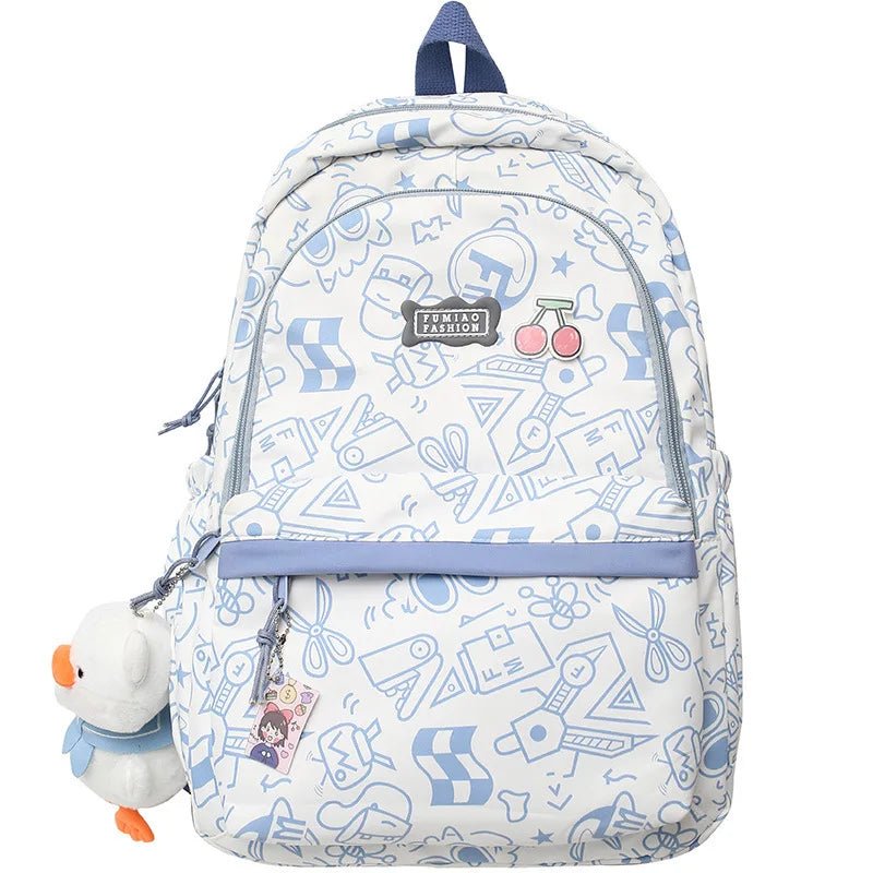 Large Capacity School Bag Travel Bags Girl Boy Bookbags High Teenager Student Plaid Backpack Cute Print Schoolbags - MANDOTOS INTERNATIONAL