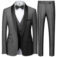 Large Size Men's Three-Piece Suit for Autumn Wedding Party in Slim Fit Style - MANDOTOS INTERNATIONAL