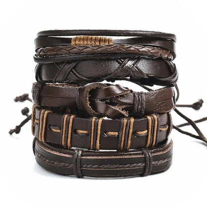 Layered Leather Charm Bracelet - MANDOTOS