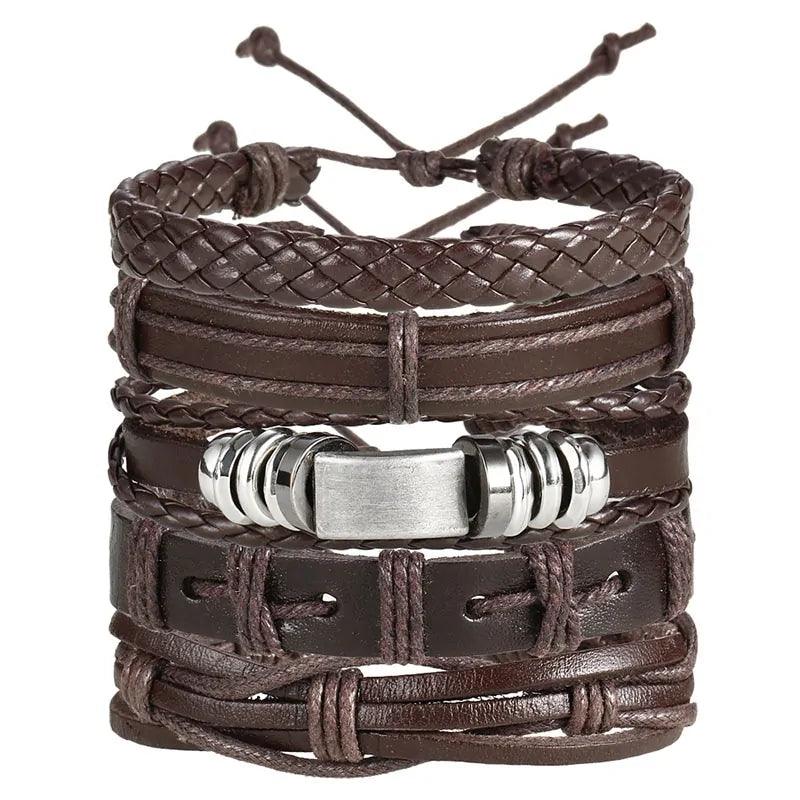 Layered Leather Charm Bracelet - MANDOTOS