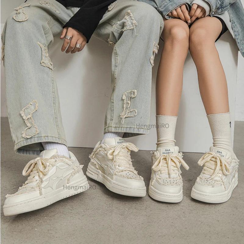 Leather Sneakers Casual Shoes - MANDOTOS