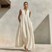 Linen Blend Sleeveless Stand-Collar Maxi Dress – 5 Colors S–3XL - MANDOTOS INTERNATIONALDresses