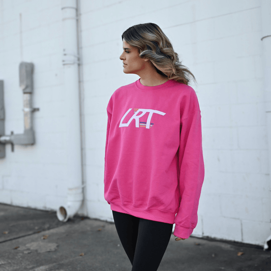 Adult Little Rad Things winged logo crew sweatshirt, casual shirt with a winged logo design, made for comfort and style.
