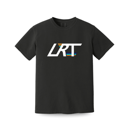 Adult Little Rad Things winged logo tee shirt, casual top with graphic design, comfortable fit, ideal for everyday wear.