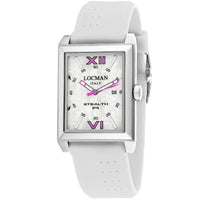 Locman Men's White Silicone Strap Watch, 44mm Mop Dial, Chronograph, Italy - MANDOTOS INTERNATIONALWatches