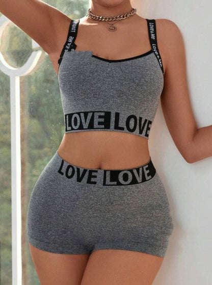 LOVE Letter Waist Head Camisole Women's Boyshorts - MANDOTOS