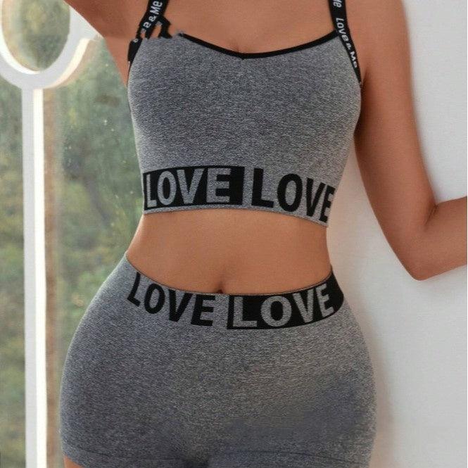 LOVE Letter Waist Head Camisole Women's Boyshorts - MANDOTOS