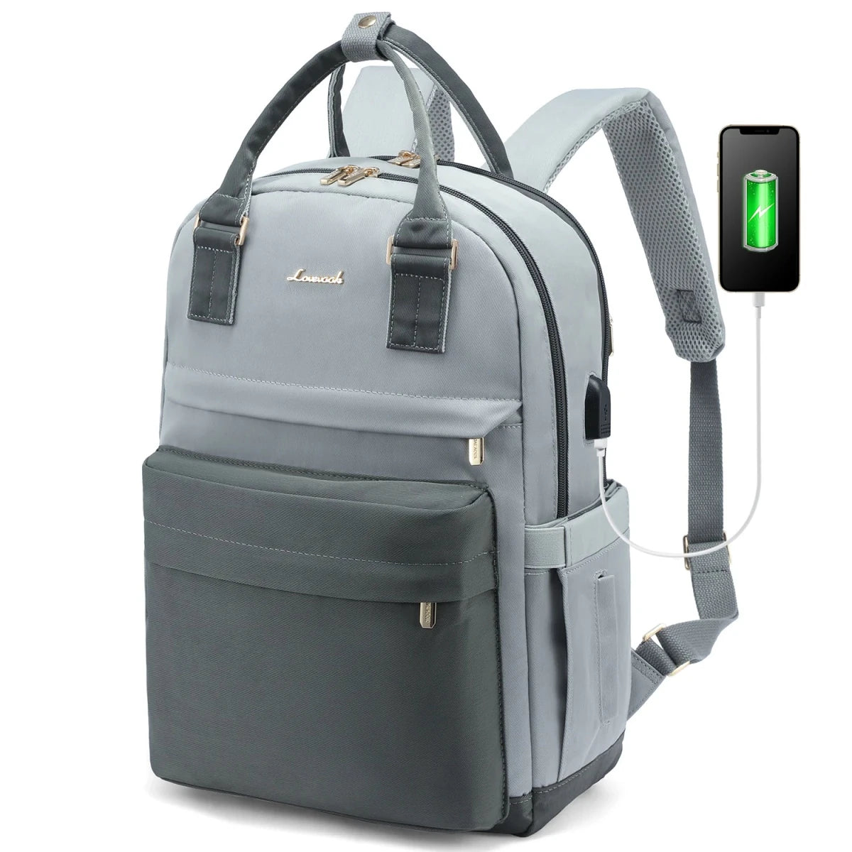 LOVEVOOK Fashion Stylish Girls Travel School Nylon BookBag With USB Waterproof Teacher Nurse Student Laptop Backpack for Women - MANDOTOS INTERNATIONAL