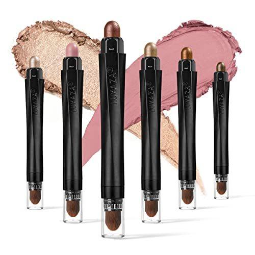 LUXAZA 6PCS Shimmer Neutral Brown Eyeshadow Stick Makeup Set - MANDOTOS