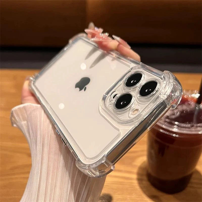 Luxury Shockproof Transparent Case For iPhone 15 14 13 12 11 Pro Max X Xs XR Max 7 8 Plus Bumper Cases Cover - MANDOTOS