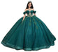 Glitz Sparkle Dark Green Quinceanera Gown - MANDOTOS INTERNATIONAL