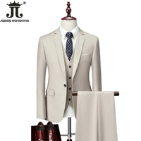 Mens 3-Piece Business Suit Set: Jacket, Vest, Pants - Various Sizes & Colors - MANDOTOS INTERNATIONAL
