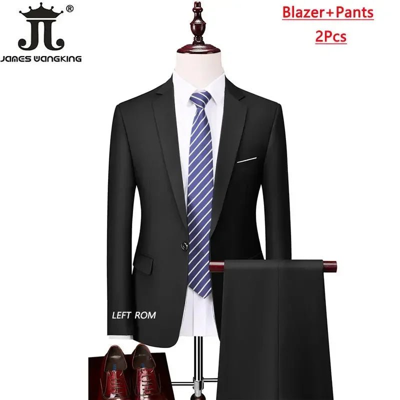Mens 3-Piece Business Suit Set: Jacket, Vest, Pants - Various Sizes & Colors - MANDOTOS INTERNATIONAL