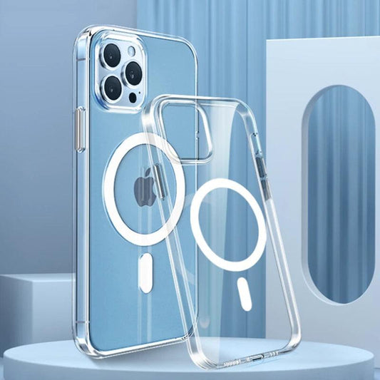 Magnetic Clear Case for iPhone 16 15 14 13 11 12 Pro Max Plus Transparent Case Wireless Charging Cover Compatible With Magsafe - MANDOTOS