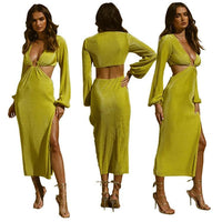 Autumn Fashion Pressed Pleated Waistless Women's Dresses MANDOTOS