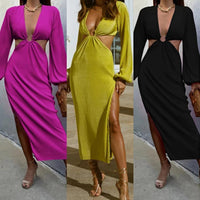 Autumn Fashion Pressed Pleated Waistless Women's Dresses MANDOTOS