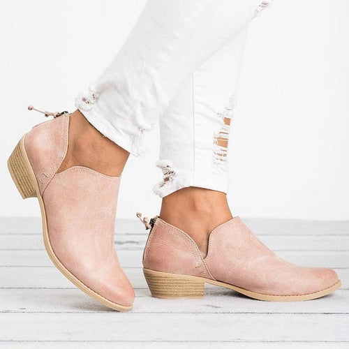 Autumn Women Shoes Retro High Heel Ankle Boots MANDOTOS