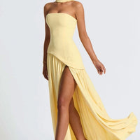 Cherry Lacquer Maliyah Maxi Dress with Chiffon Skirt & Scarf - MANDOTOS