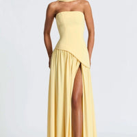 Cherry Lacquer Maliyah Maxi Dress with Chiffon Skirt & Scarf - MANDOTOS