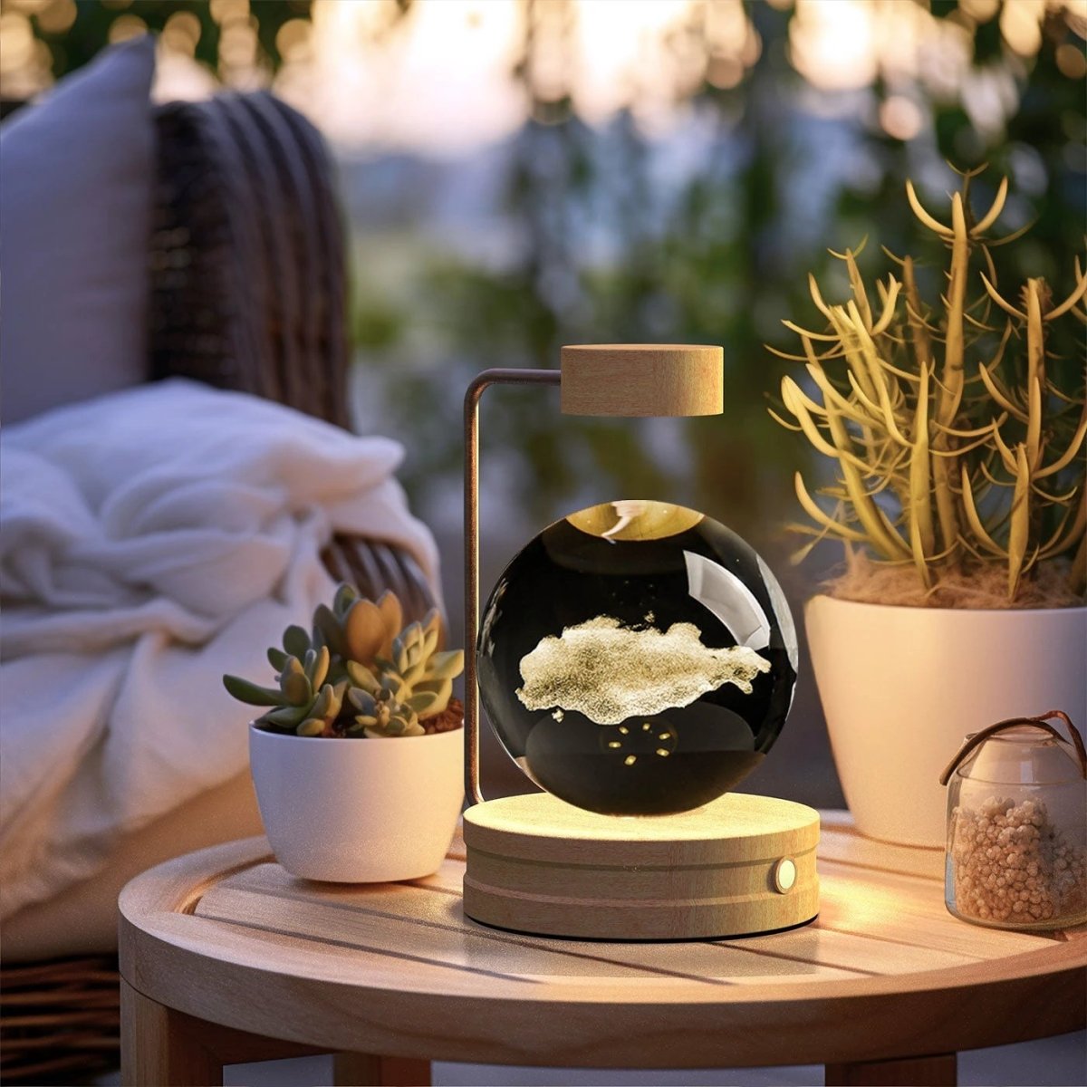 Crystal Ball Cosmic Dinosaur Indoor Night Light USB Power Warm Bedside Light Birthday Gift Night Lamp MANDOTOS