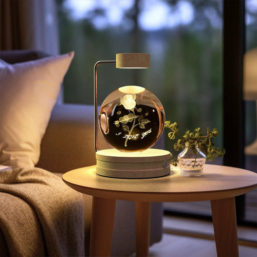 Crystal Ball Cosmic Dinosaur Indoor Night Light USB Power Warm Bedside Light Birthday Gift Night Lamp MANDOTOS