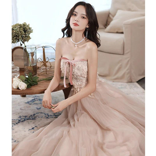 Elegant Tube Lace Sequined Ball Gown Pageantry Gown Prom gown MANDOTOS