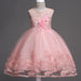 First Communion Flower Girl Dress - Mandotos Lace Trim Tulle Bead Embroidery - MANDOTOS