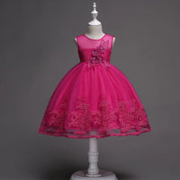 First Communion Flower Girl Dress - Mandotos Lace Trim Tulle Bead Embroidery - MANDOTOS