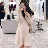 French style orange sweater skirt for fall and winter MANDOTOS