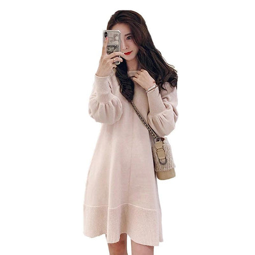 French style orange sweater skirt for fall and winter MANDOTOS