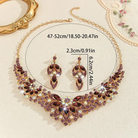 High Profile And Generous Crystal Necklace And Earrings Suite MANDOTOS