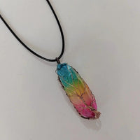 Hot Selling Stone Crystal Pillar Tree Of Life Pendant Ins Fashion Necklace MANDOTOS