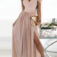 Long Floor Length Elegant Greek Style Pleated Dress MANDOTOS
