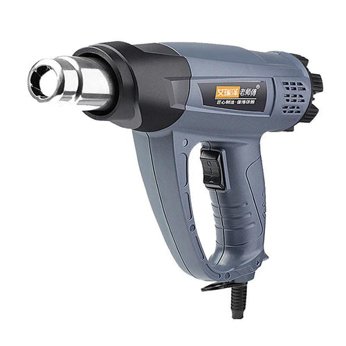 Mandotos digital display heat gun 2500W with ergonomic handle and control buttons, used for stripping paint and heat shrinking.