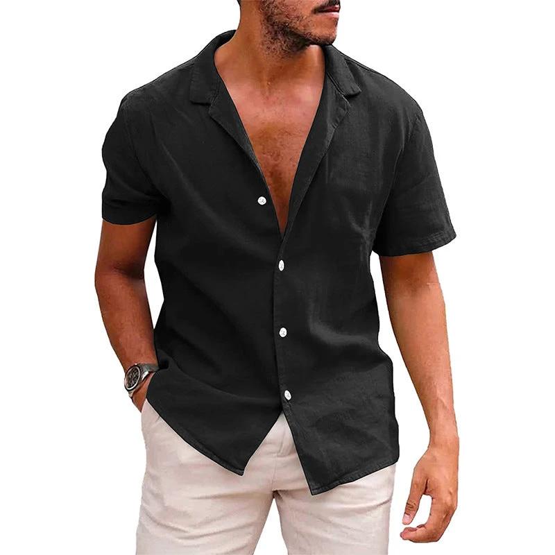 Men's Casual Beach Shirt - Short Sleeve Button Down for Effortless Summer Style MANDOTOS