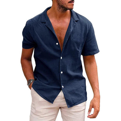 Men's Casual Beach Shirt - Short Sleeve Button Down for Effortless Summer Style MANDOTOS