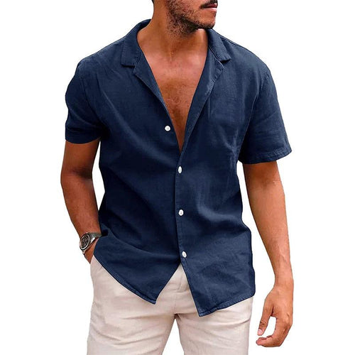 Men's Casual Beach Shirt - Short Sleeve Button Down for Effortless Summer Style MANDOTOS