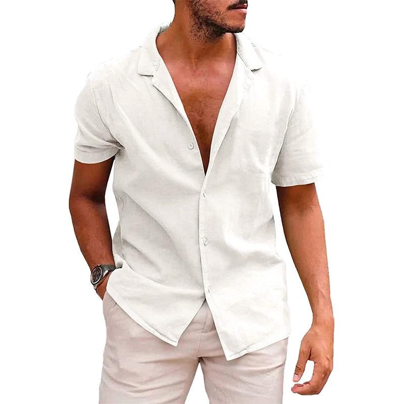 Men's Casual Beach Shirt - Short Sleeve Button Down for Effortless Summer Style MANDOTOS