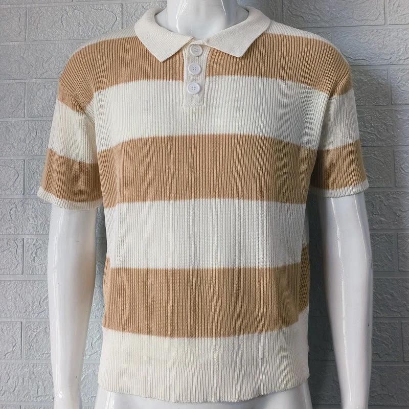 Mens Clothing Summer Fashion Lapel Sweater Short Sleeve Men Clothing Men Wears MANDOTOS