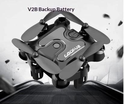 Mini folding drone by MANDOTOS with compact design, four propellers, and remote control, ready for aerial photography and fun flying.