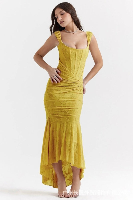 Purple Mozision off-shoulder backless evening dress for women, sleeveless, strapless, ruched bodycon style for club or party wear.