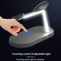 Multifunctional Five-In-One Magnetic Wireless Charging Watch Headset Desktop Mobile Phone Holder Charger 15W Fast Charge MANDOTOS