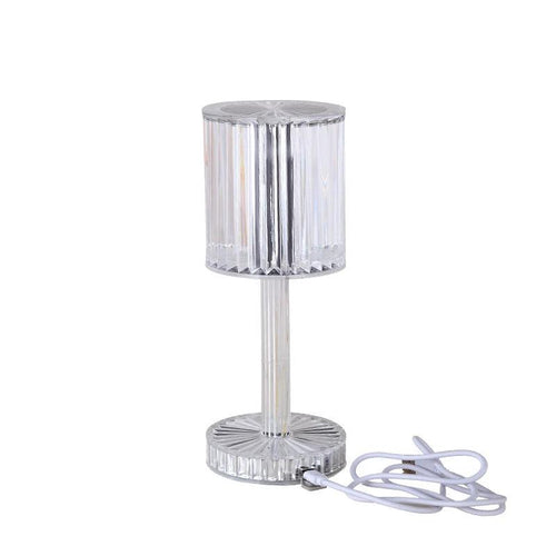 Mandotos crystal table lamp with diamond design, warm LED lighting, ideal for home decor and romantic gift ambiance.
