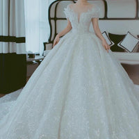 Off Shoulder French Main Wedding Dress MANDOTOS
