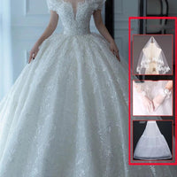 Off Shoulder French Main Wedding Dress MANDOTOS
