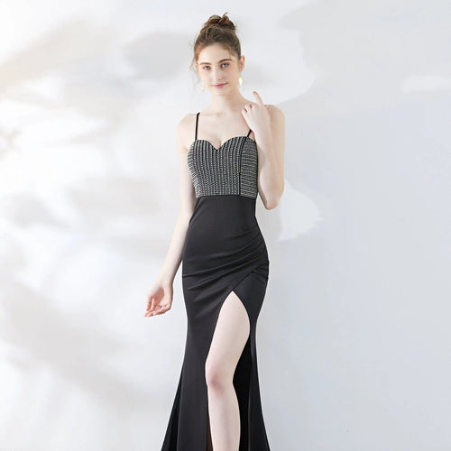 One-shoulder Banquet Temperament Mermaid Dress Suspenders MANDOTOS